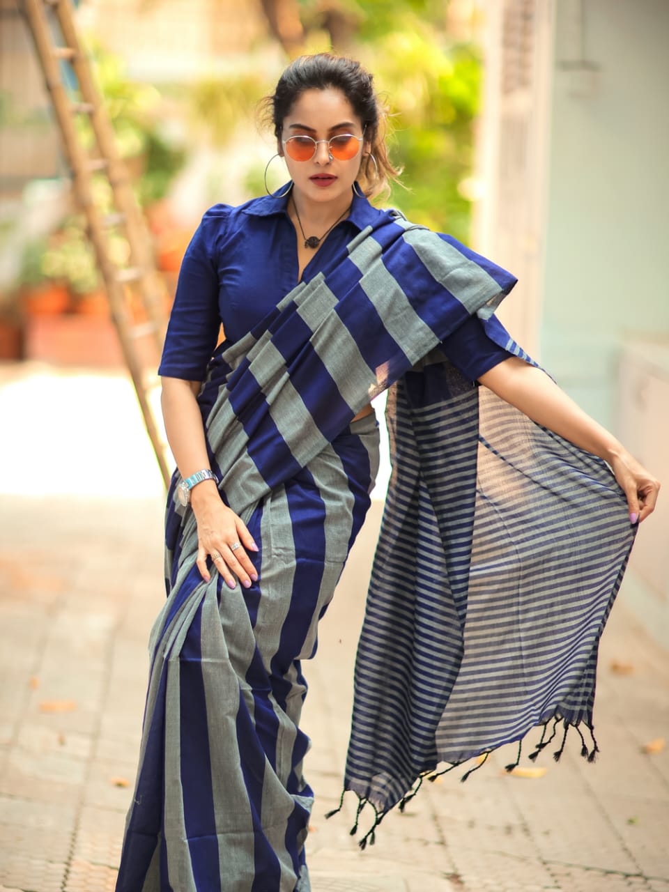 Vijaya - Handloom South Cotton Stripe Saree