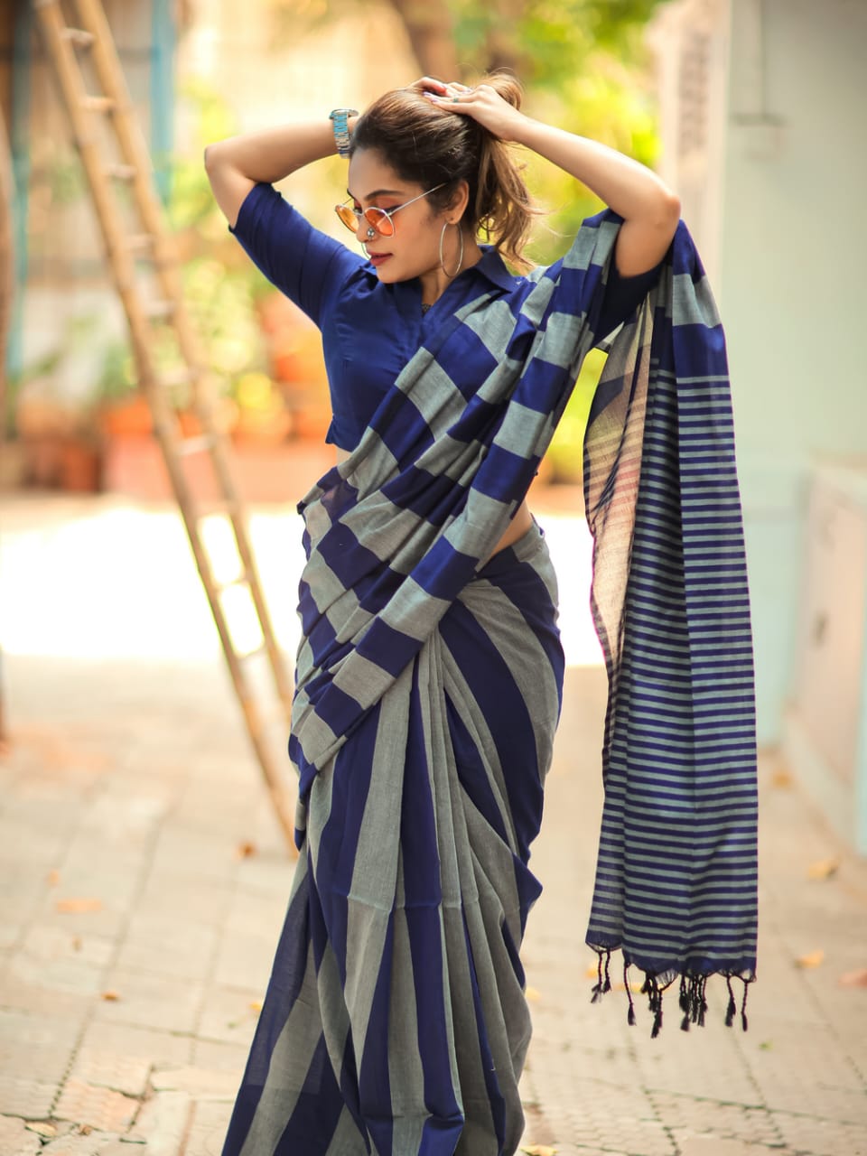 Vijaya - Handloom South Cotton Stripe Saree