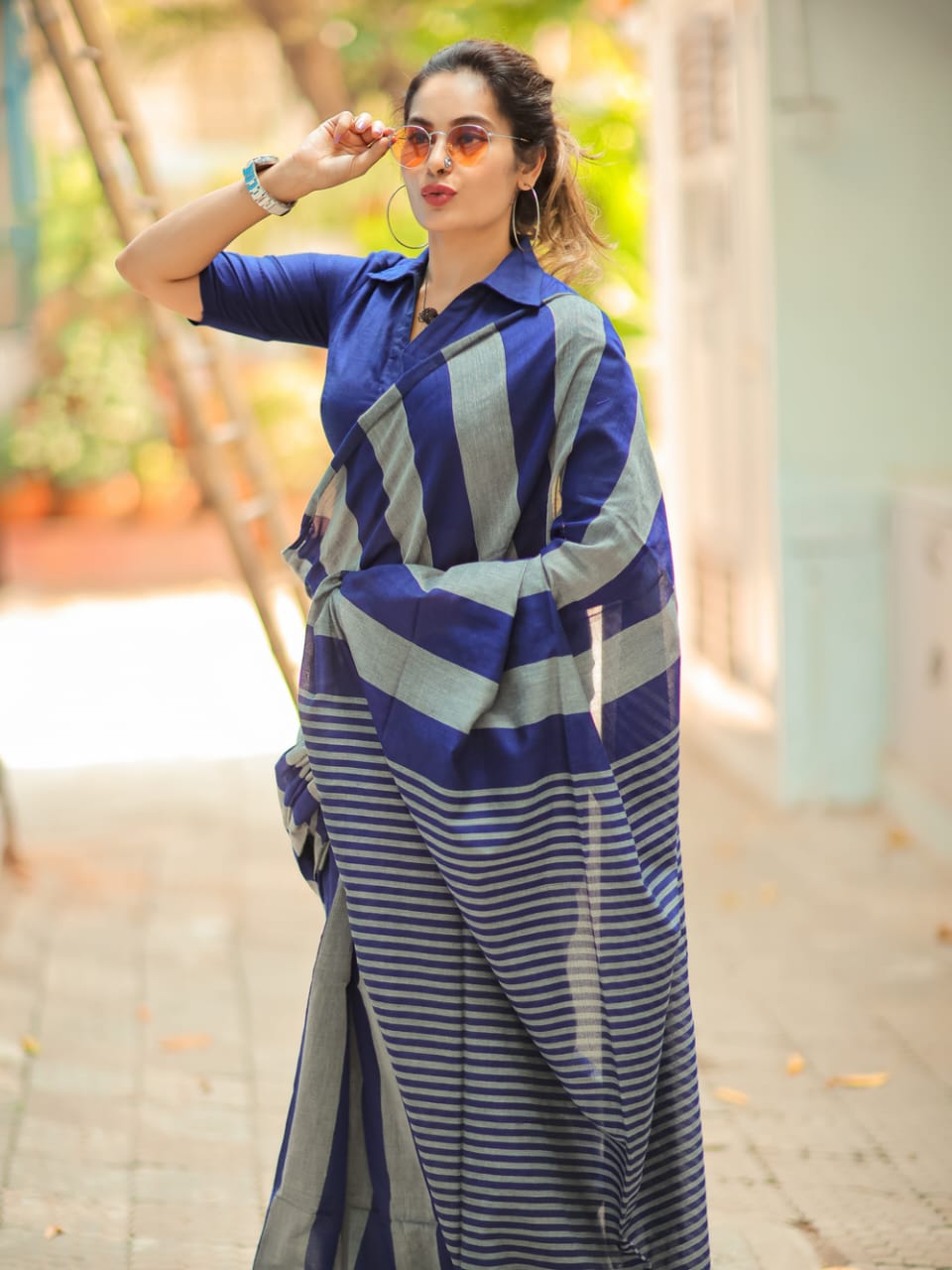 Vijaya - Handloom South Cotton Stripe Saree