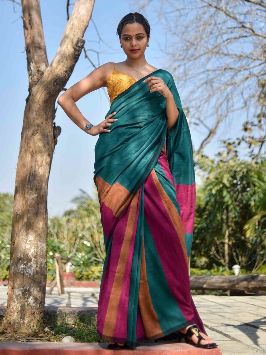 Shobhana - Handloom South Cotton Stripe Saree