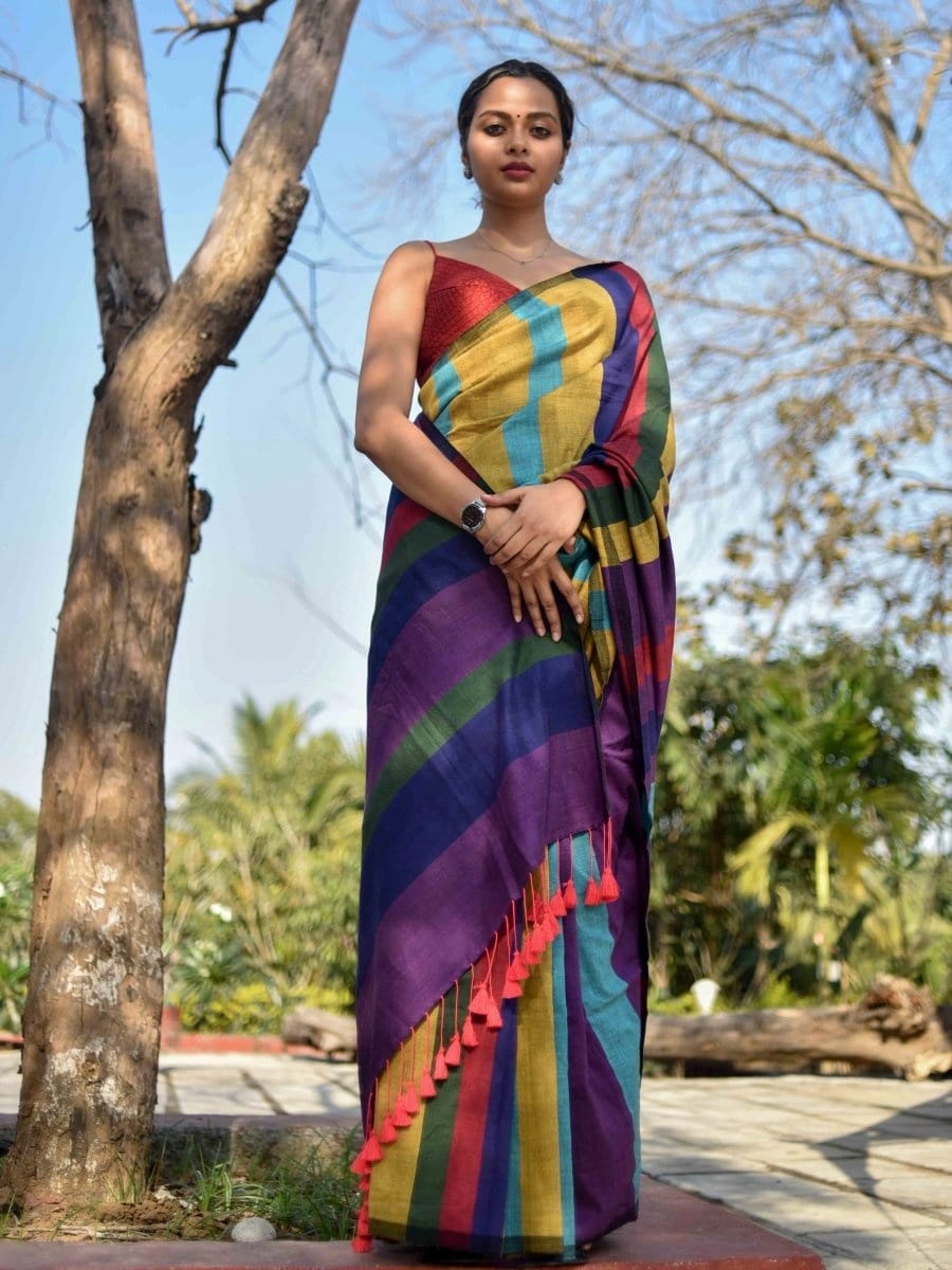 Neelam - Handloom South Cotton Stripe Saree