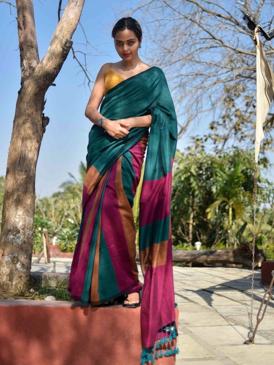 Shobhana - Handloom South Cotton Stripe Saree