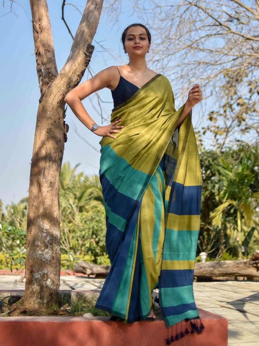 Twesha - Handloom South Cotton Stripe Saree