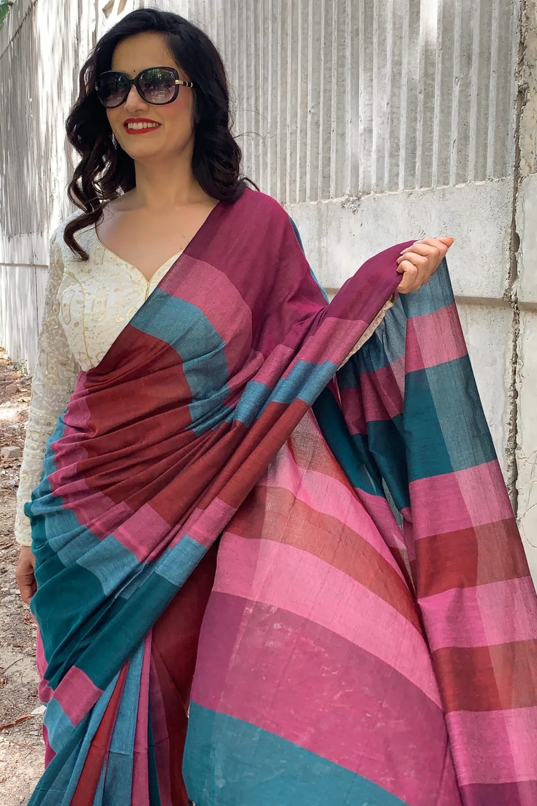 Avantika - Handloom South Cotton Stripe Saree