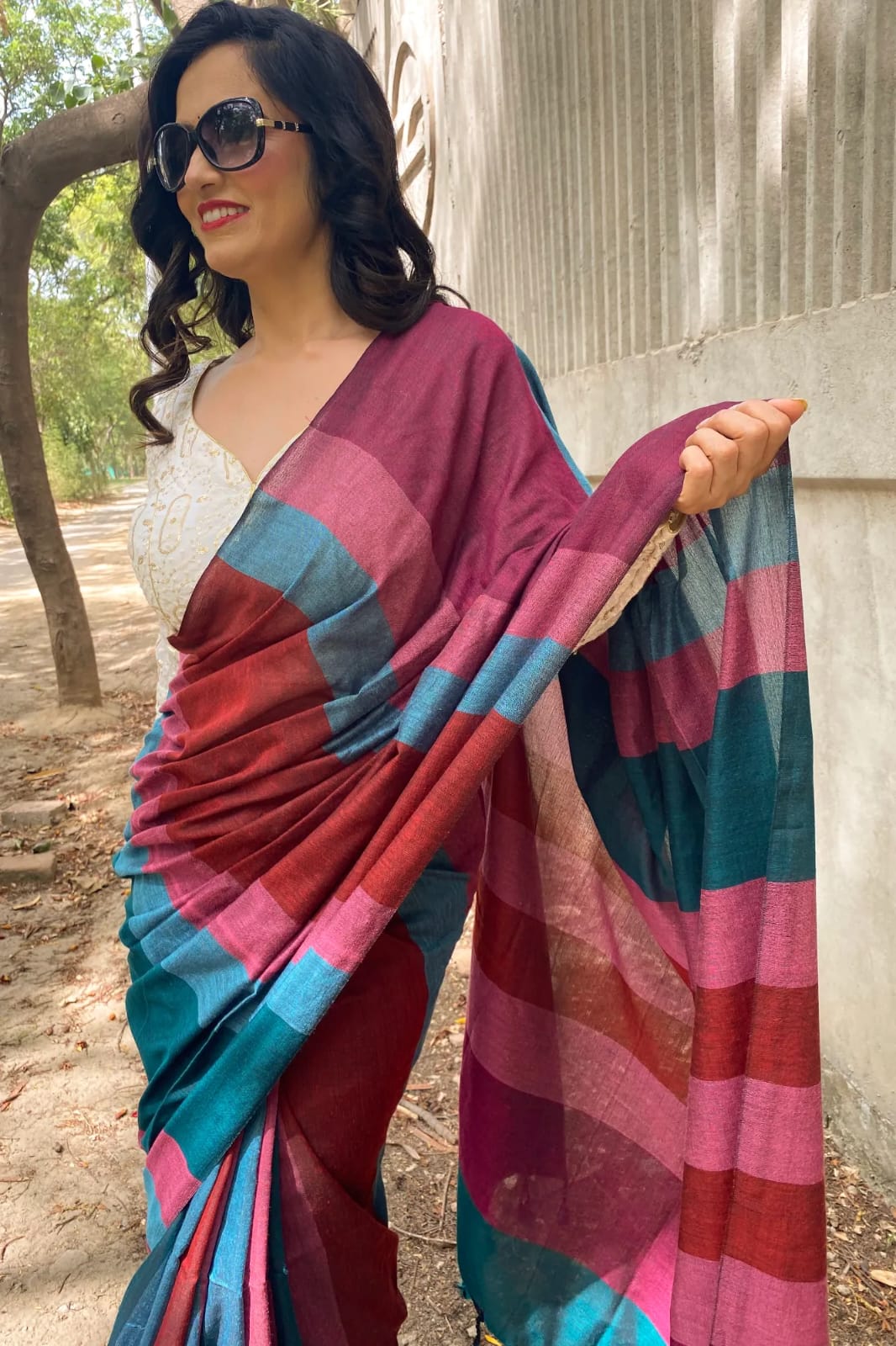 Avantika - Handloom South Cotton Stripe Saree